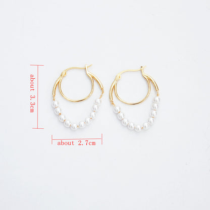 Freshwater Pearl Earrings|Real Pearls, Metal-friendly, 18K, Simple, Elegant