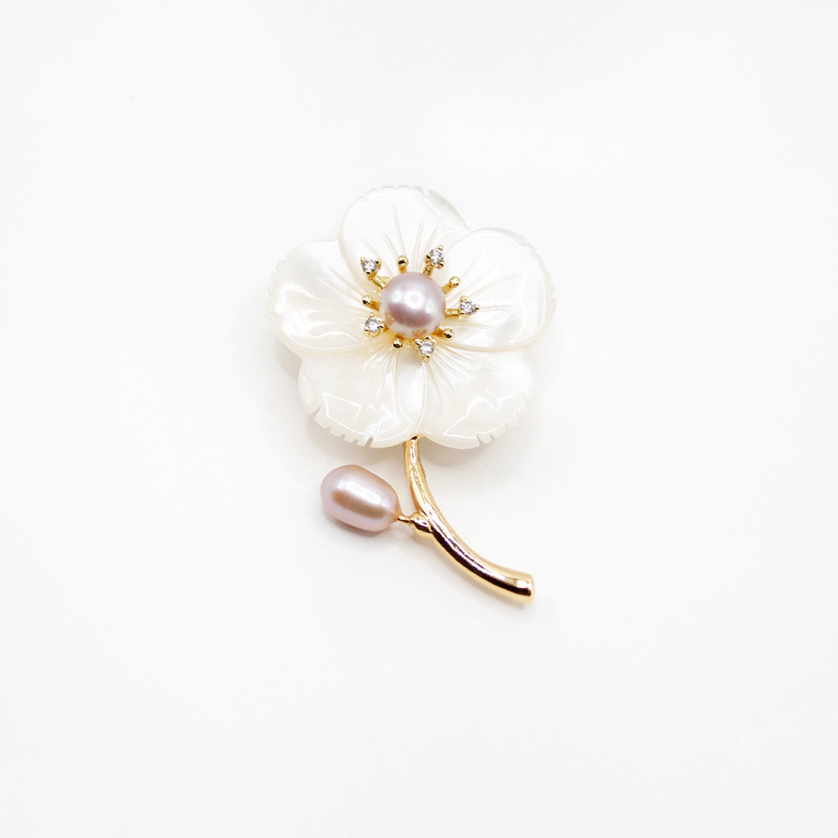 Natural Freshwater Pearls Brooch| 14k Gold Flowers| Elegant, Versatile Accessories