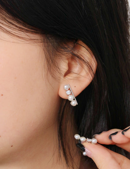 Pearl Earrings| Simple and Versatile| Silver 925