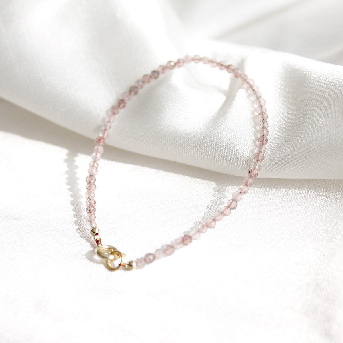 Strawberry Crystal Bracelet | Pink Crystal Bracelet | Extremely Fine Crystal Bracelet