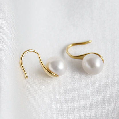 Sweet White Pearl Ear Hooks| S925  Pearl Earrings