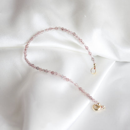 Strawberry Crystal Bracelet | Pink Crystal Bracelet | Extremely Fine Crystal Bracelet
