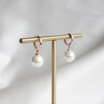Gold and Silver Pearl Earrings 7-8mm