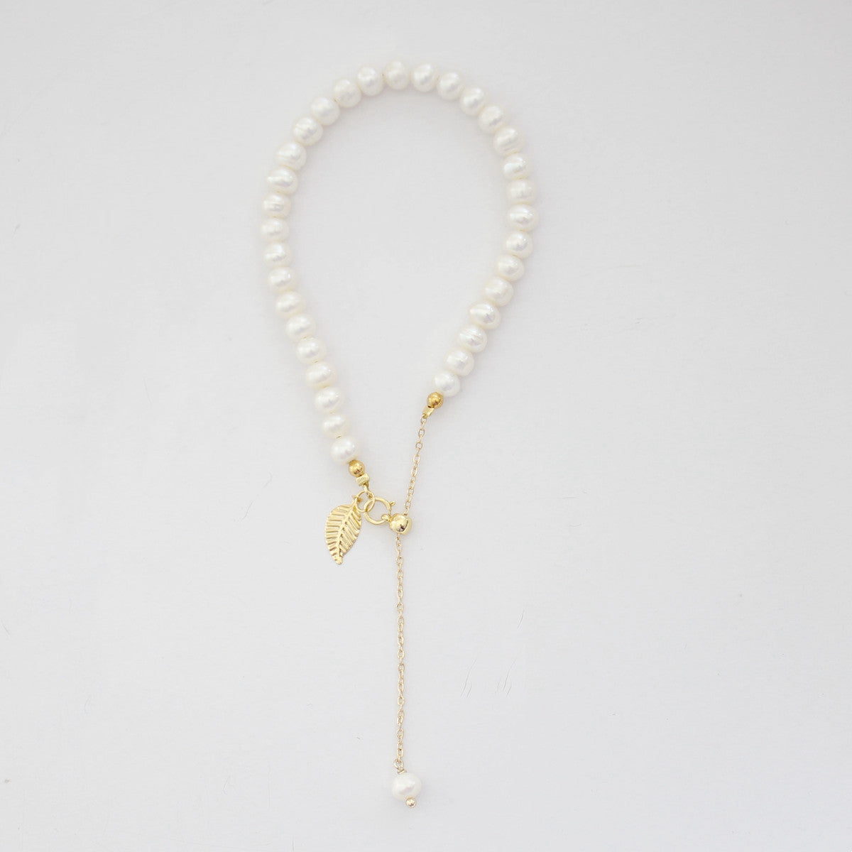 Natural Freshwater Pearl Bracelet | Niche Design, Golden Branches, 14K Gold