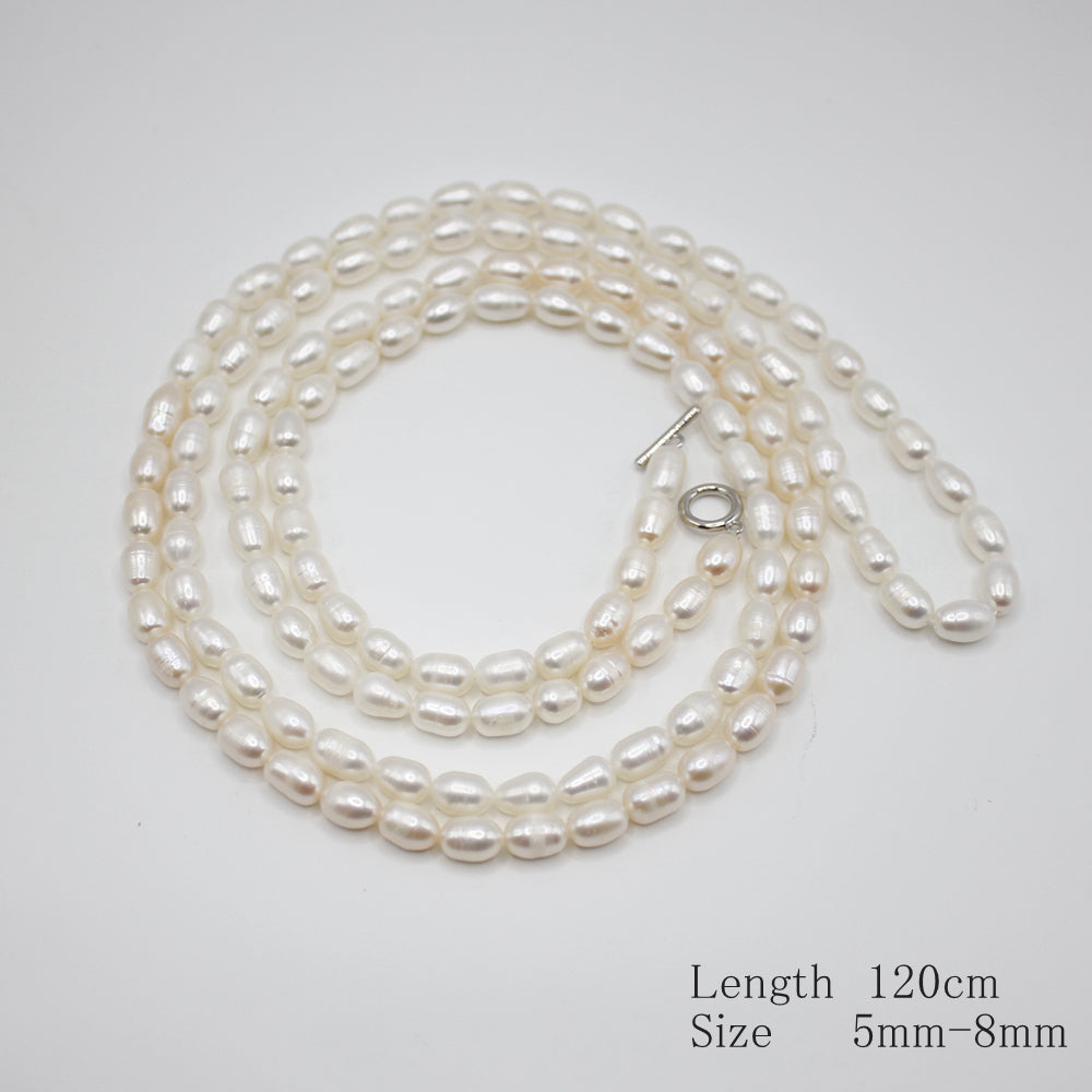 Meter-shaped Pearl Necklace|Long Necklace|With Buckle